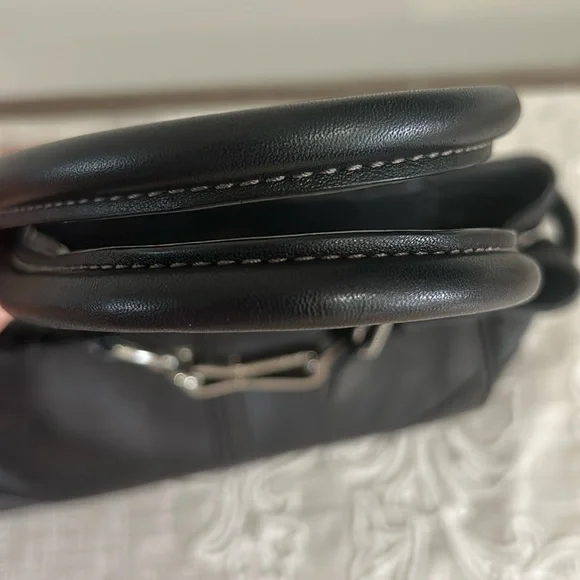 Coach Authentic EUC Hampton Smooth Black Leather Belted Detail Satchel Bag/COA - Picture 13 of 15